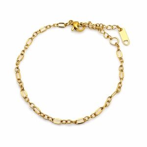 2mm | Gold | Crimp Paperclip Bracelet